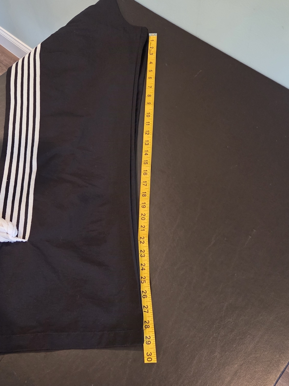 Cali 1850 Los Angeles Black Track Pants White Stripe Side Tie Wide Leg Size M - Picture 7 of 11